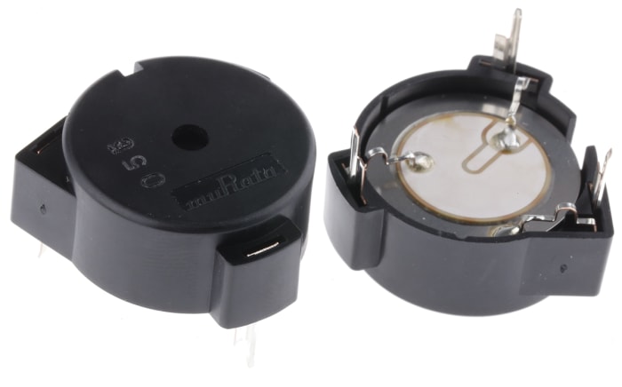 Murata 90dB Continuous Internal Piezo Buzzer, 24 (Dia.) x 28.9mm, 3V dc Min, 20V dc Max