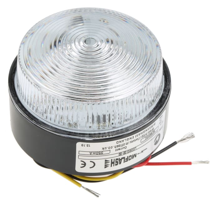 Flaşör, LED, Kırmızı, Yanıp Sönen, Sabit, Yüzeye Monte, 10 → 100 V dc