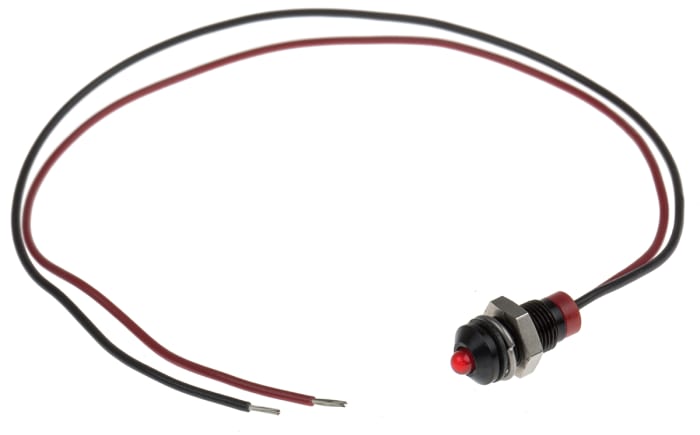 RS PRO Red Panel Mount Indicator, 2V dc, Lead Wire Termination, IP67