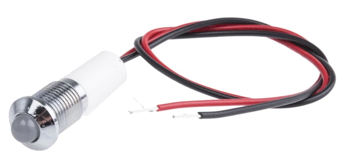 RS PRO White Panel Mount Indicator, 110V ac, Lead Wire Termination, IP67