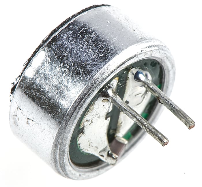 Micrófono de condensador RS PRO, Omnidireccional, -41dB, Montaje en orificio pasante, 9.7mm