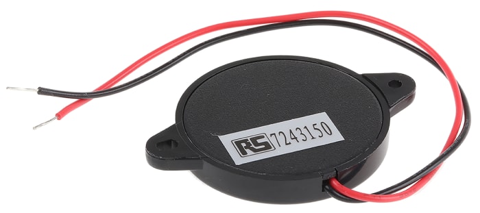 RS PRO 88dB Panel Mount Square Wave External Piezo Buzzer, 41 x 30 x 5.5mm, 1V ac Min, 30V ac Max