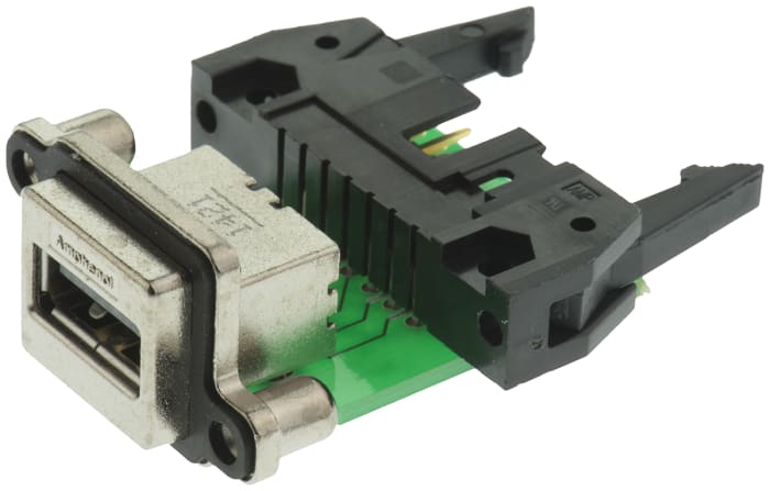 Connecteur USB A Femelle Amphenol Communications Solutions ports, Traversant, Angle droit, série MUSB