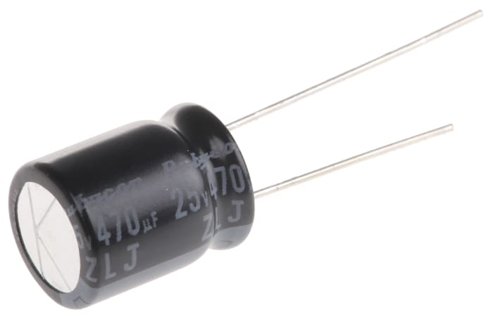 Rubycon 470μF Aluminium Electrolytic Capacitor 25V dc, Radial, Through Hole - 25ZLJ470M10X12.5