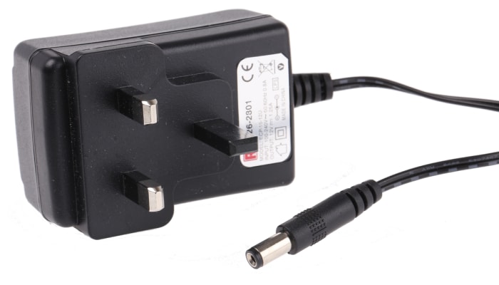 Adaptador AC/DC RS PRO 90 → 264V ac, 12V dc, 1 salida, Fuente de alimentación, 1.25A, 15W, Tipo G - 3 pines