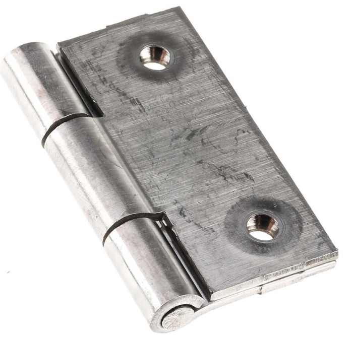 RS PRO Stainless Steel Butt Hinge, Screw Fixing, 50mm x 50mm x 2mm