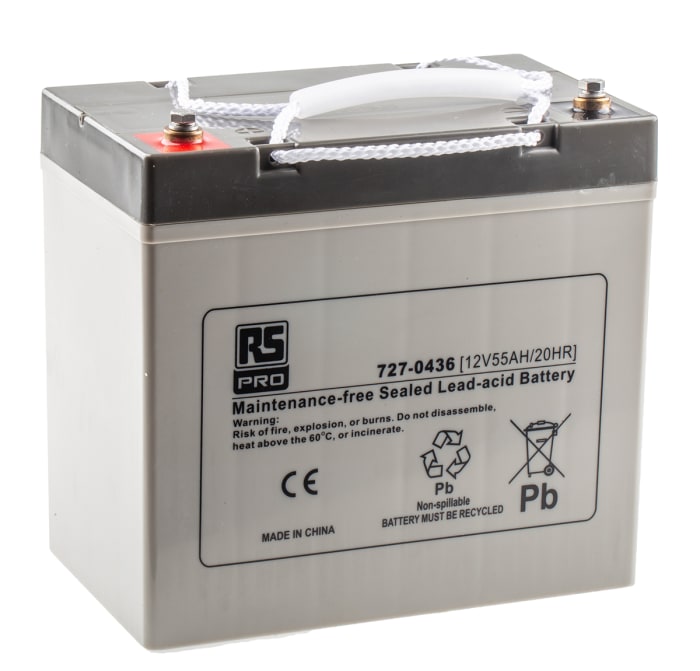 Batterie au plomb étanche RS PRO 12V 55Ah cyclique
