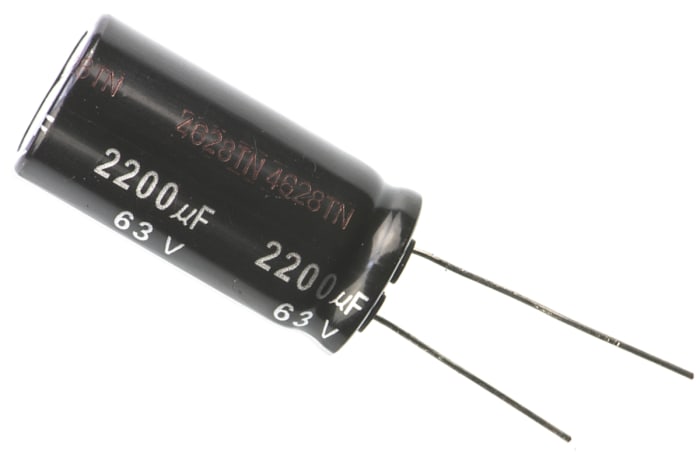Panasonic 2200μF Aluminium Electrolytic Capacitor 63V dc, Radial, Through Hole - ECA1JHG222