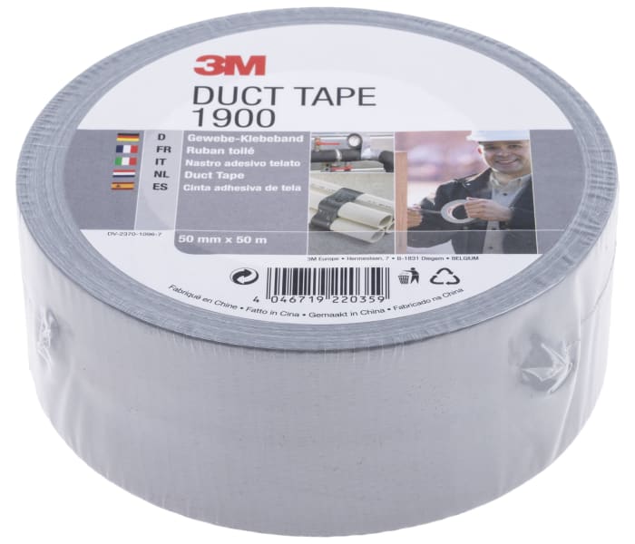 3M VALUE DUCT 1900 Scotch 1900 Duct Tape, 50m x 50mm, Black - RS