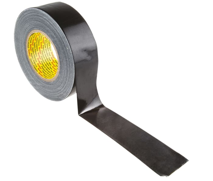 3M Scotch 1909 PE Coated Black Cloth Tape, 50mm x 50m, 0.28mm Thick