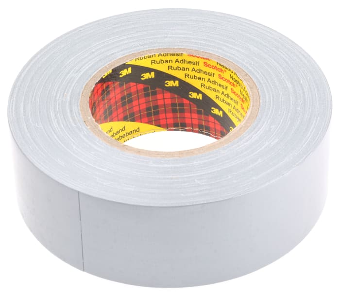 3M Scotch 1909 PE Coated Silver Cloth Tape, 50mm x 50m, 0.28mm Thick