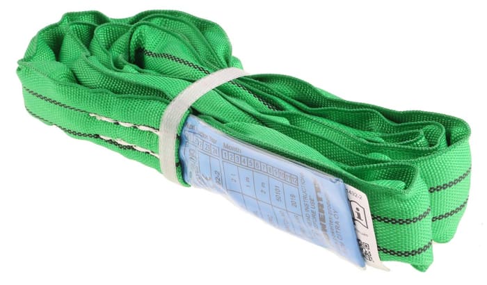 RS PRO, RS PRO 1m Green Lifting Sling Round, 2t, 729-2975