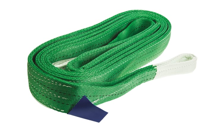 RS PRO 4m Green Lifting Sling Webbing, 2t