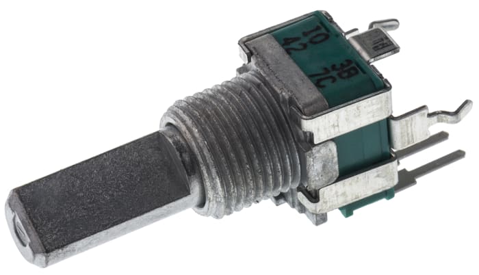 Alps Alpine RK09L 10kΩ Rotary Potentiometer 1-Gang, Panel Mount (Through Hole), RK09L1140A2U