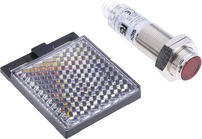 RS PRO Retroreflective Photoelectric Sensor, Barrel Sensor, 50 mm → 7 m Detection Range