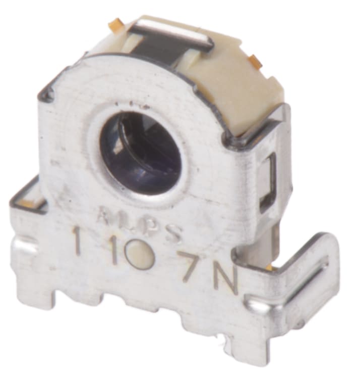 Alps Alpine 12 Pulse Incremental Mechanical Rotary Encoder with a 2 mm Hollow Shaft (Not Indexed), Bracket Mount,