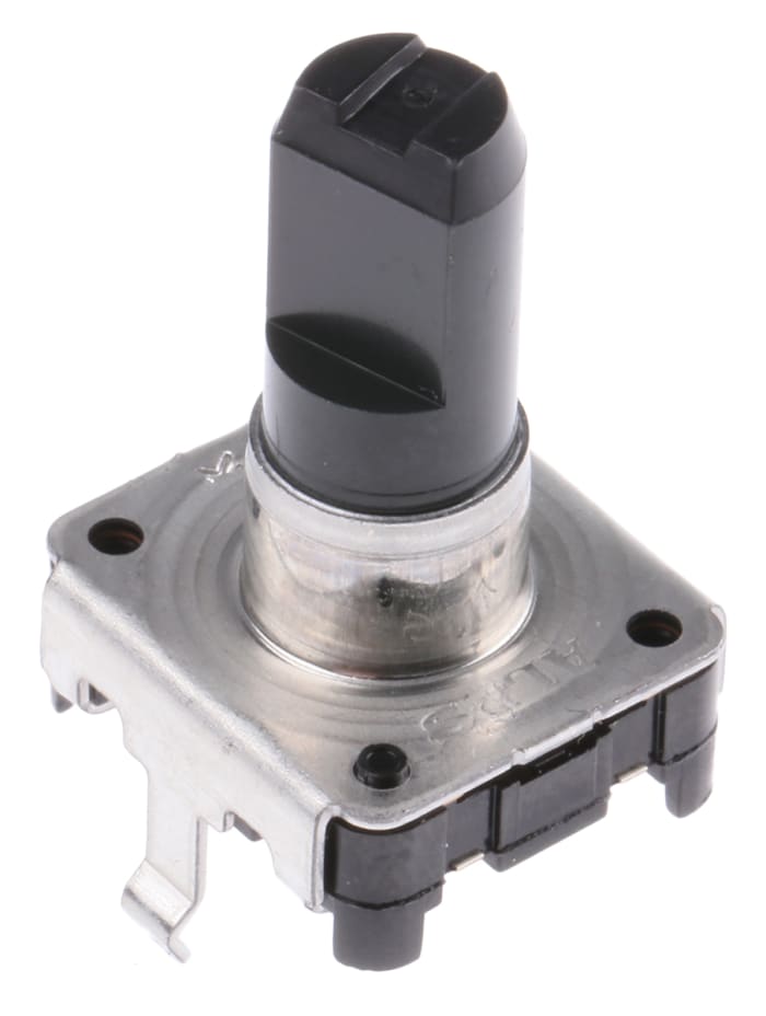 Alps Alpine 24 Pulse Incremental Mechanical Rotary Encoder with a 6 mm Flat Shaft (Not Indexed), Through Hole
