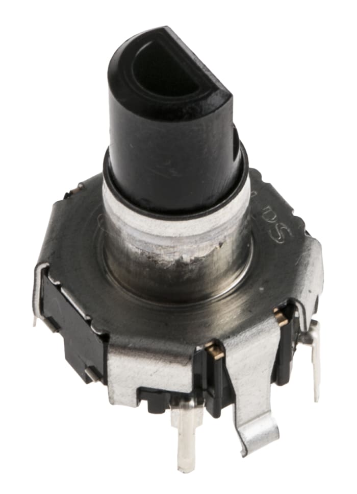 Alps Alpine 15 Pulse Incremental Mechanical Rotary Encoder with a 5.975 mm Flat Shaft (Not Indexed), Through Hole