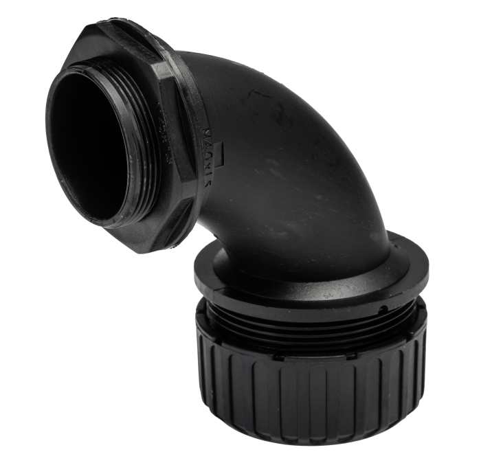 Adaptaflex 90° Elbow, Conduit Fitting, 40mm Nominal Size, M40, Nylon 66, Black IP65 rating