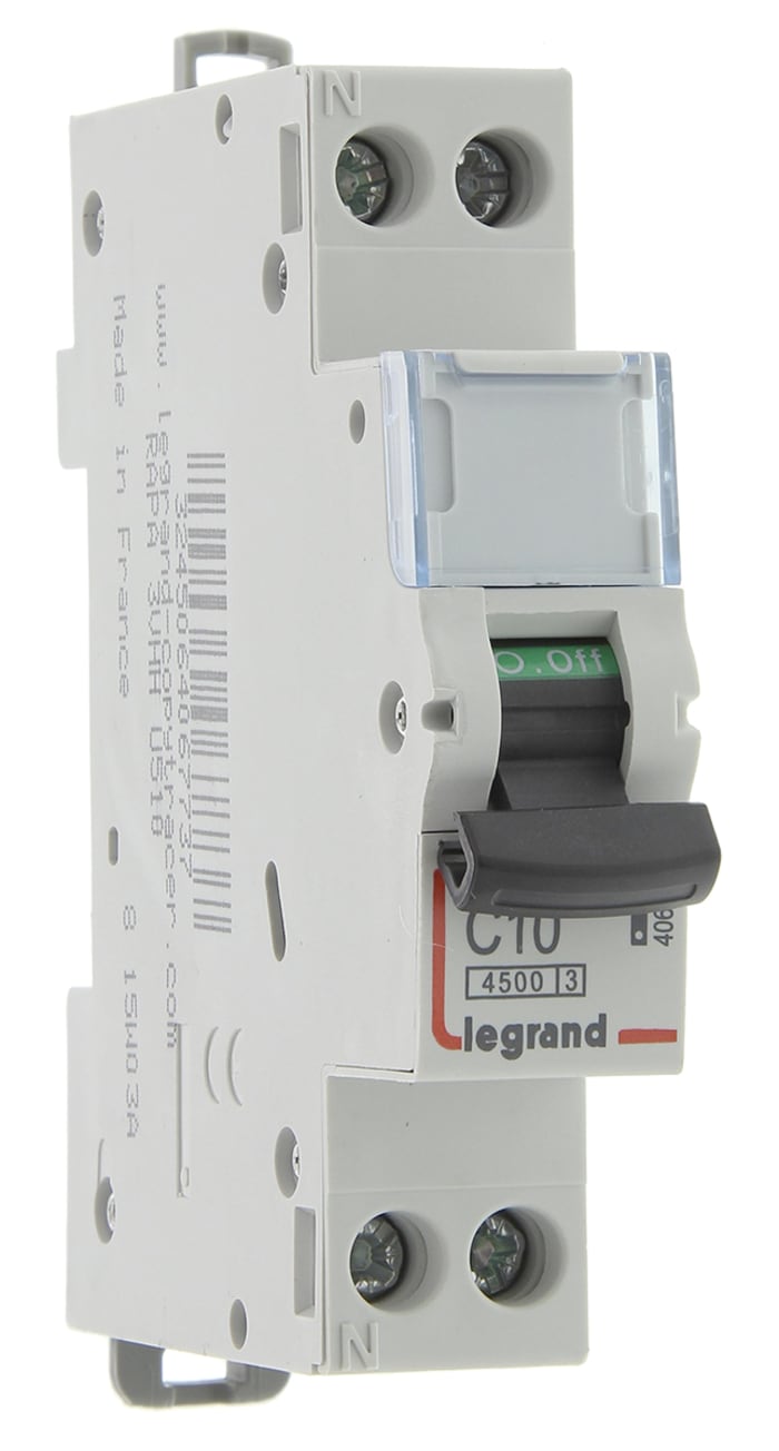 Interruptor automático, 10A, Curva Tipo C, Poder de corte 4,5 kA, Gama DX, Montaje en Carril DIN