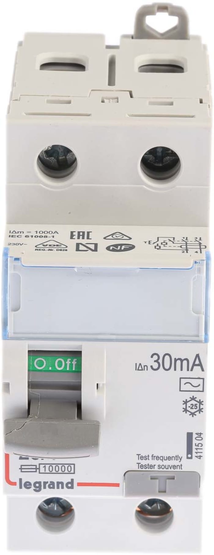 Legrand DX3 RCD, 25A, 1+N Pole, 30mA, Type AC