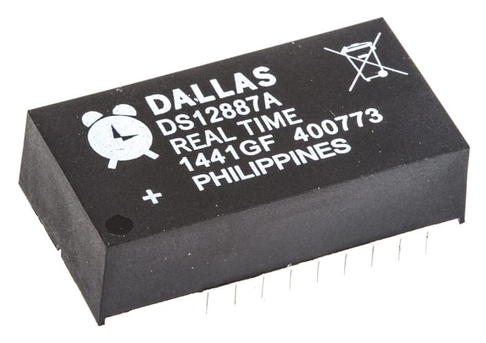 Maxim Integrated DS12887A+, Real Time Clock (RTC), 114B RAM Multiplexed, 24-Pin EDIP