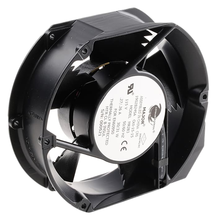 Ventilateur axial Major COMAIR ROTRON 115 V ac, 400m³/h, 171.4 x 150.4 x 51mm, 31W