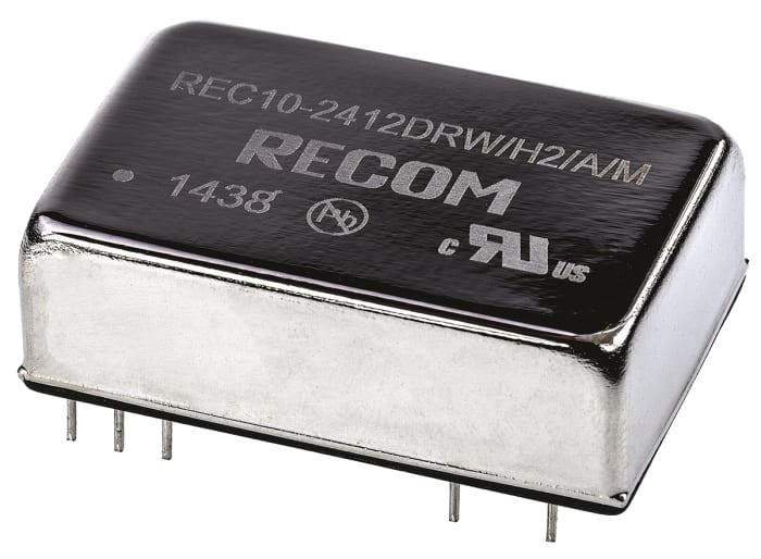 Recom REC10/M DC-DC Converter, ±12V dc/ ±416mA Output, 18 → 36 V dc Input, 10W, Through Hole, +75°C Max Temp