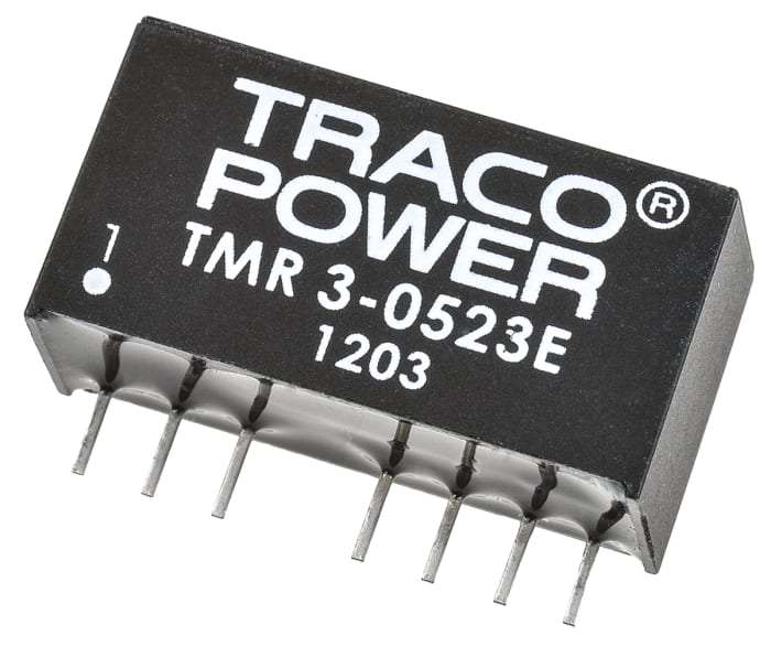TRACOPOWER TMR 3E DC-DC Converter, ±15V dc/ ±100mA Output, 4.5 → 9 V dc Input, 3W, Through Hole, +85°C Max Temp
