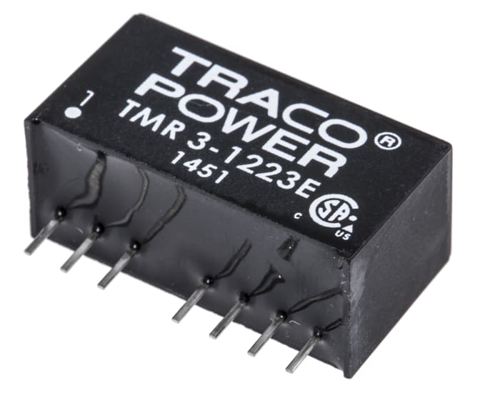 TRACOPOWER TMR 3E DC-DC Converter, ±15V dc/ ±100mA Output, 9 → 18 V dc Input, 3W, Through Hole, +85°C Max Temp