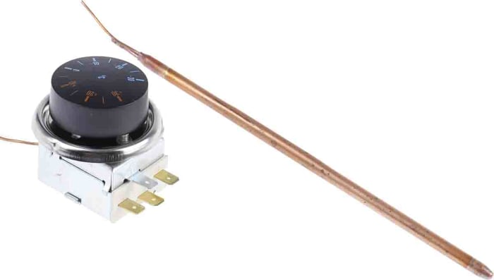 RS PRO Capillary Thermostat, +35°C Max, SPDT, Automatic Reset, Panel Mount