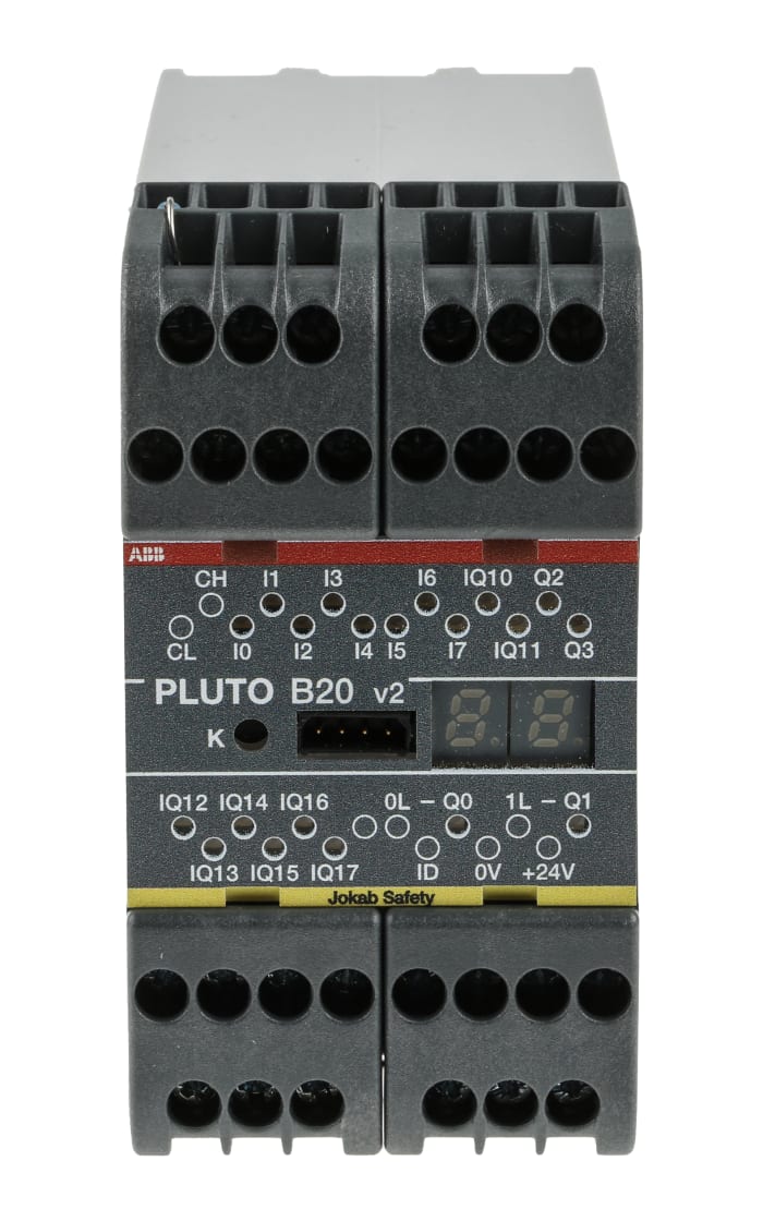 ABB Pluto 2TLA Serisi Emniyet Kontrol Ünitesi (Safety Controller), 8 Girişli, 4 Çıkışlı, 24 V dc