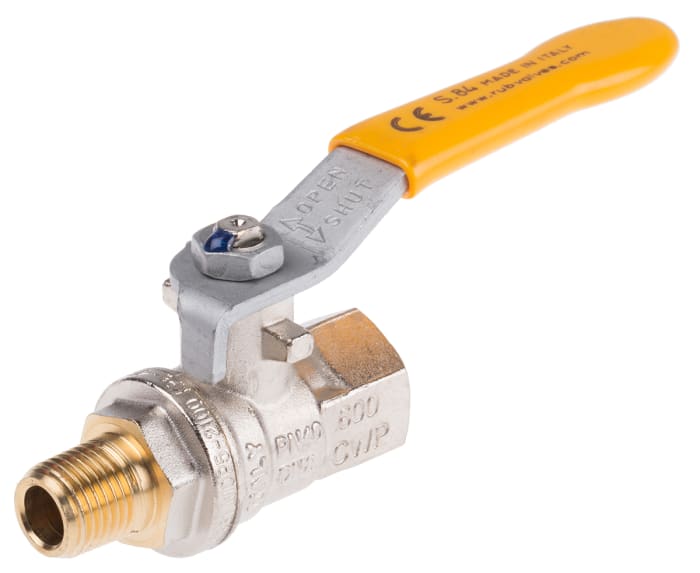 RS PRO Brass 2 Way, High Pressure Ball Valve, BSPP 1/4in
