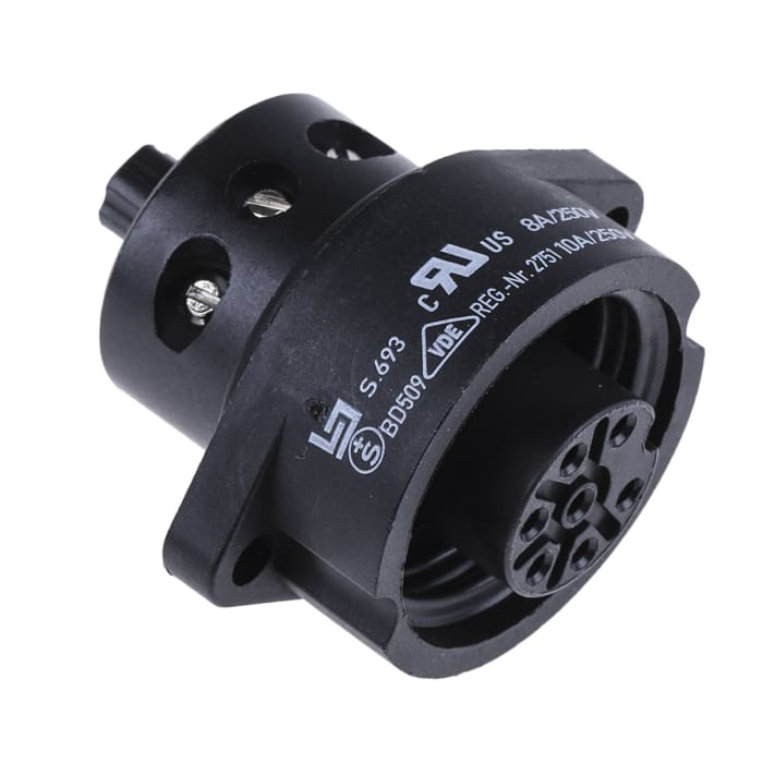 binder Circular Connector, 7 Contacts, Panel Mount, Plug, Female, IP67, 693 Series