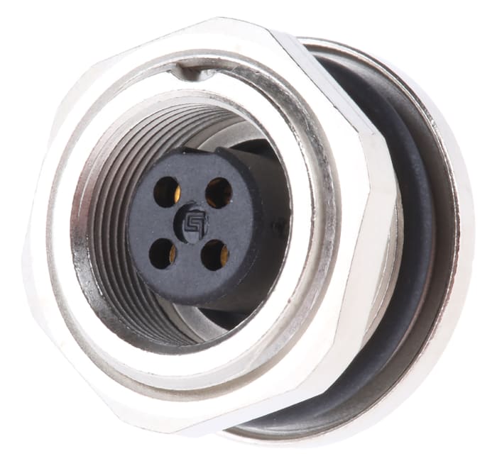 binder Circular Connector, 4 Contacts, Panel, M9 Connector, Socket, Female, IP67, 712 Series