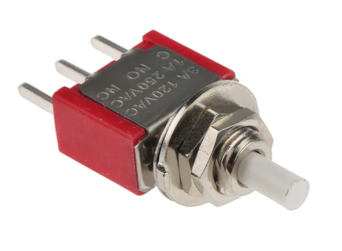 RS PRO RS PRO Push Button Switch, Momentary, PCB, 6.35mm Cutout, SPDT