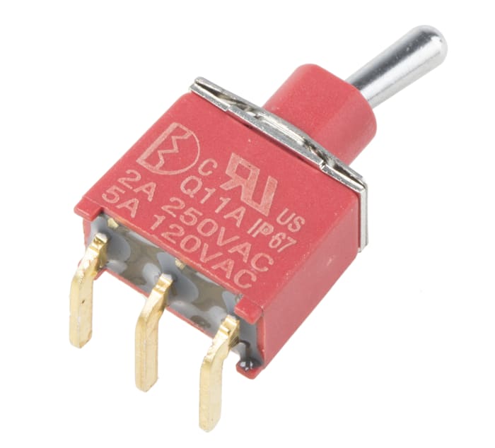 RS PRO Toggle Switch, PCB Mount, On-(On), SPDT, Through Hole Terminal