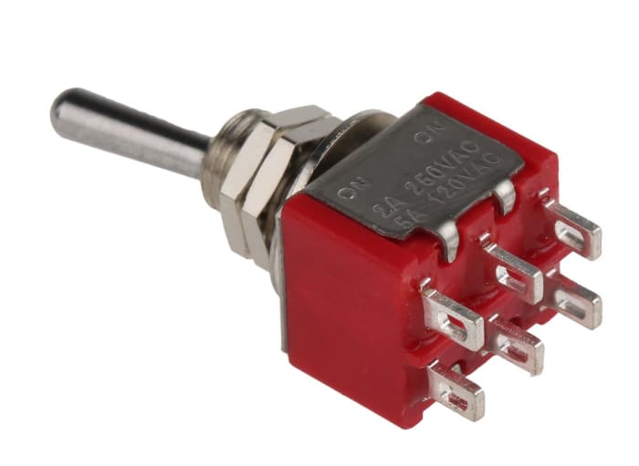 RS PRO RS PRO Toggle Switch, Panel Mount, OnOn, DPDT, Solder
