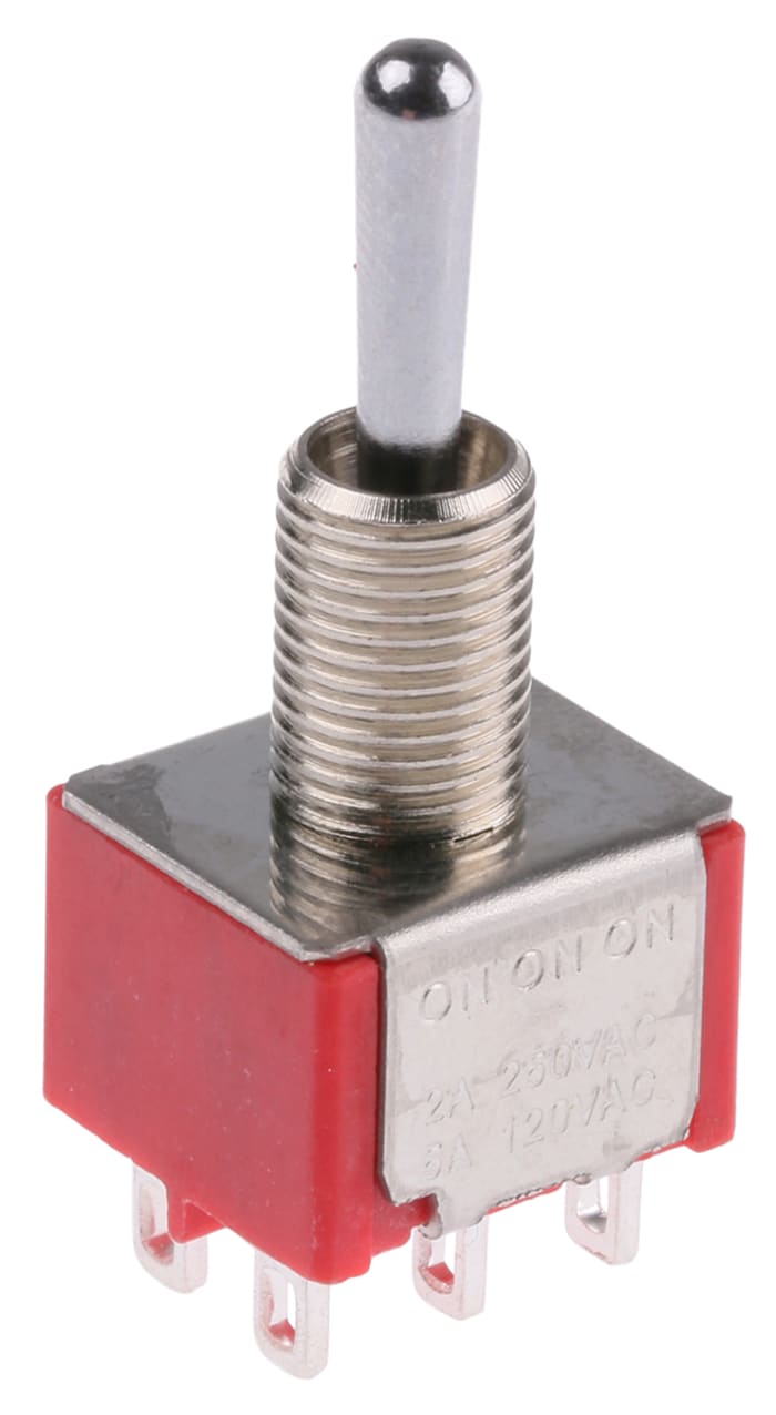 RS PRO Toggle Switch, Panel Mount, On-On-On, DPDT, Solder Terminal