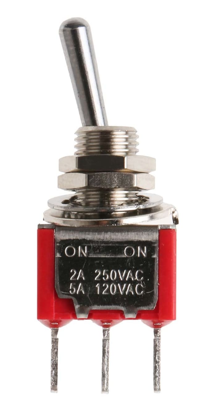 RS PRO Toggle Switch, PCB Mount, On-On, SPDT, Through Hole Terminal, 250V ac