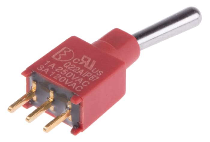 RS PRO Toggle Switch, PCB Mount, On-(On), SPDT, Through Hole Terminal