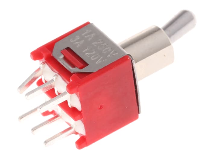 RS PRO Toggle Switch, PCB Mount, On-(On), DPDT, Through Hole Terminal