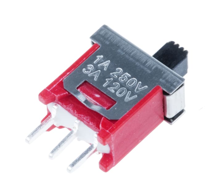 RS PRO PCB Slide Switch SPDT On-Off-On 3 A @ 120 V ac Top