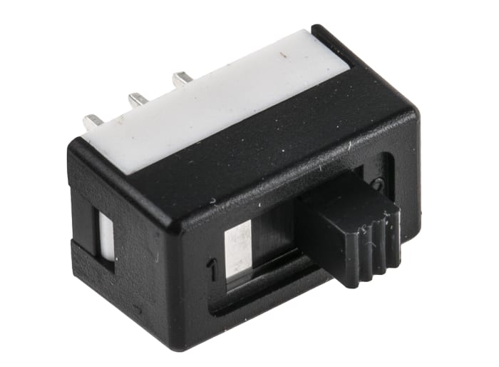 Commutateur à glissière, SPDT, Verrouillable, 3 A @ 120 V c.a., montage Circuit imprimé