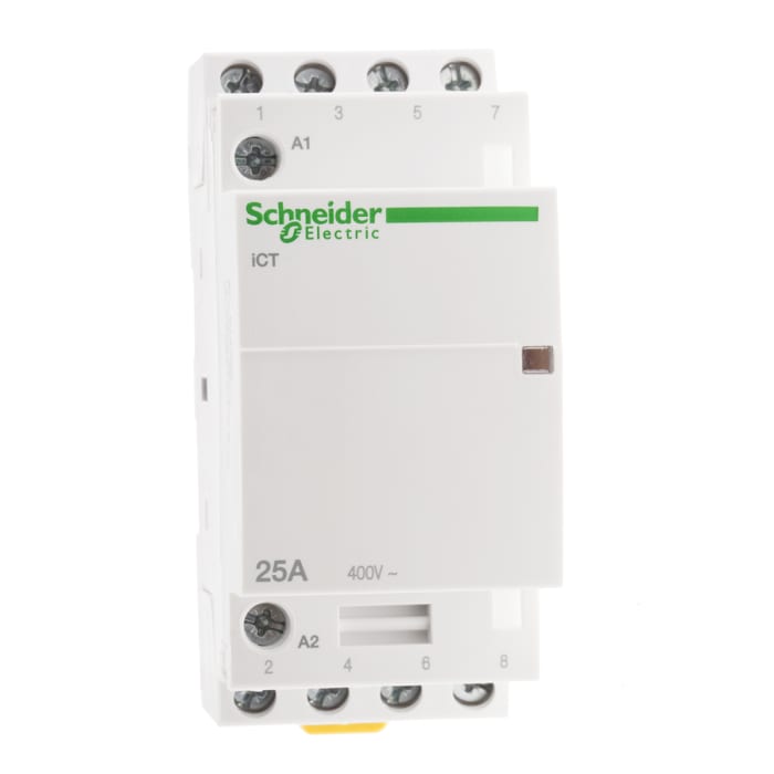 Schneider Electric Acti9 iCT iCT Contactor, 230 V ac Coil, 4-Pole, 25 A, 4NO, 400 V ac