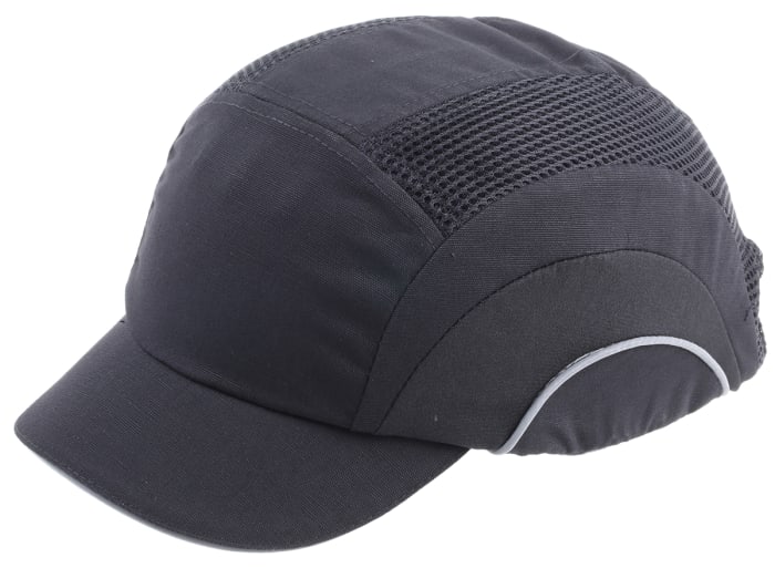 JSP Black Short Peaked Safety Cap, HDPE Protective Material