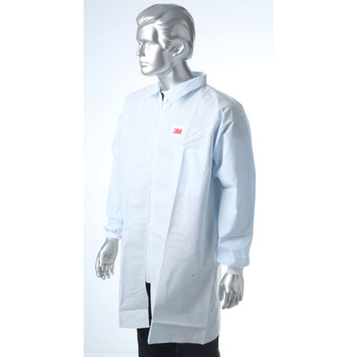 Bílý laboratorní plášť, Bílá Unisex, SC: M, Antistatické, nízké pouštění vláken 1, Polypropylen Jednorázový