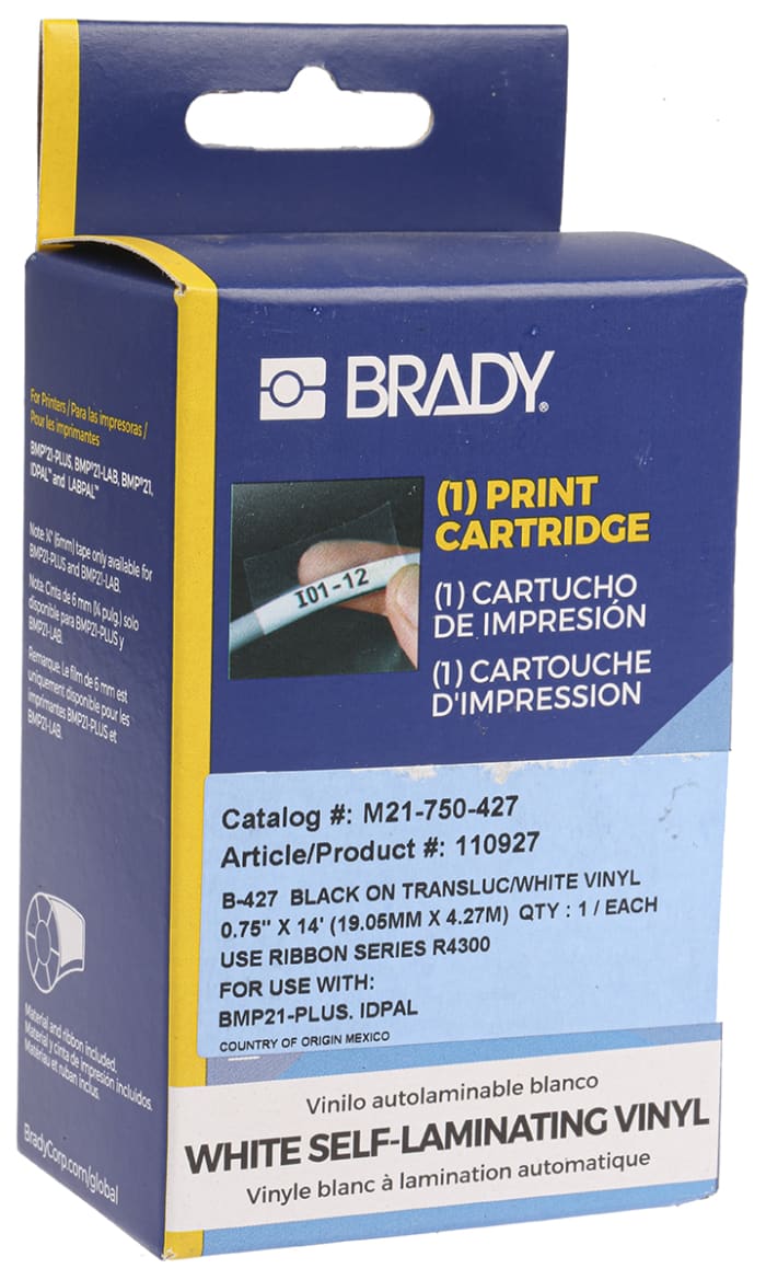 M21-750-427 Brady | Brady Cable Label Labels, For Use With BMP21 LAB, BMP21, BMP21-PLUS | 737 ...