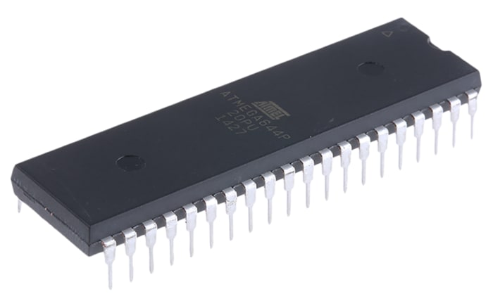 Microchip ATMEGA644P-20PU, 8bit AVR Microcontroller, ATmega, 20MHz, 64 kB Flash, 40-Pin PDIP