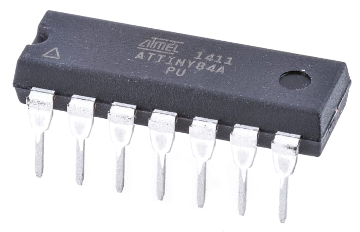 Microchip ATTINY84A-PU, 8bit AVR Microcontroller, ATtiny, 20MHz, 8 kB Flash, 14-Pin PDIP